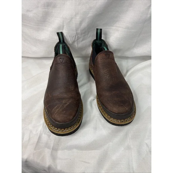 Georgia Giant Romeo Men's Shoes 8.5M Brown Slip-On Oil Resistant GR262 Leather - Picture 2 of 14